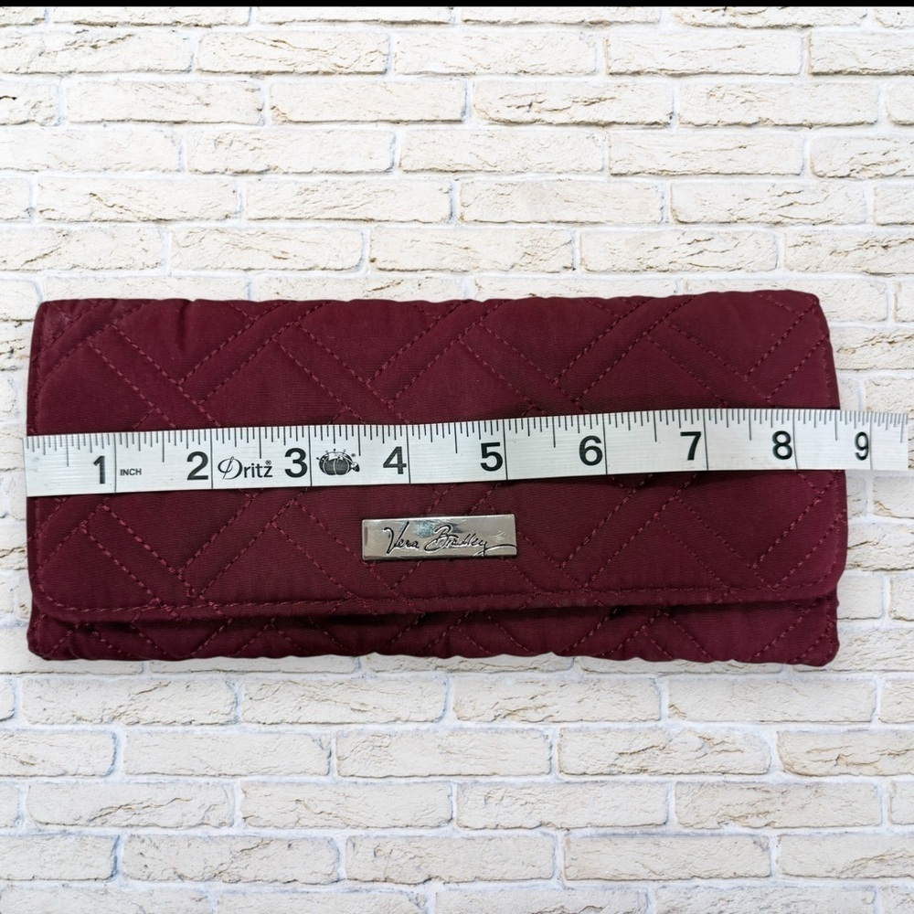 VERA BRADLEY QUILTED BURGUNDY WALLET - Picture 5 of 6
